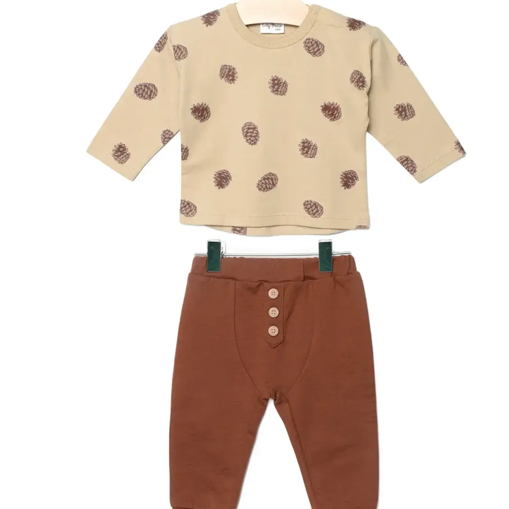 City Mouse Baby Boy Set | Pine Cones