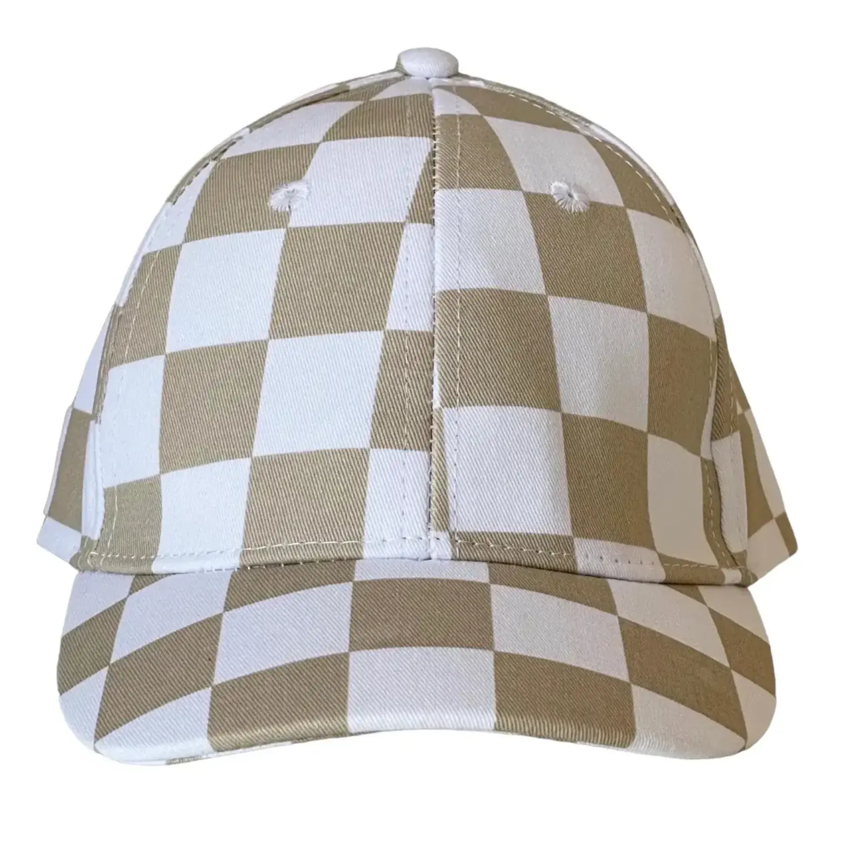 Baby's First Hat Baseball Cap | Tan Checkered M (Small 3y-6y)