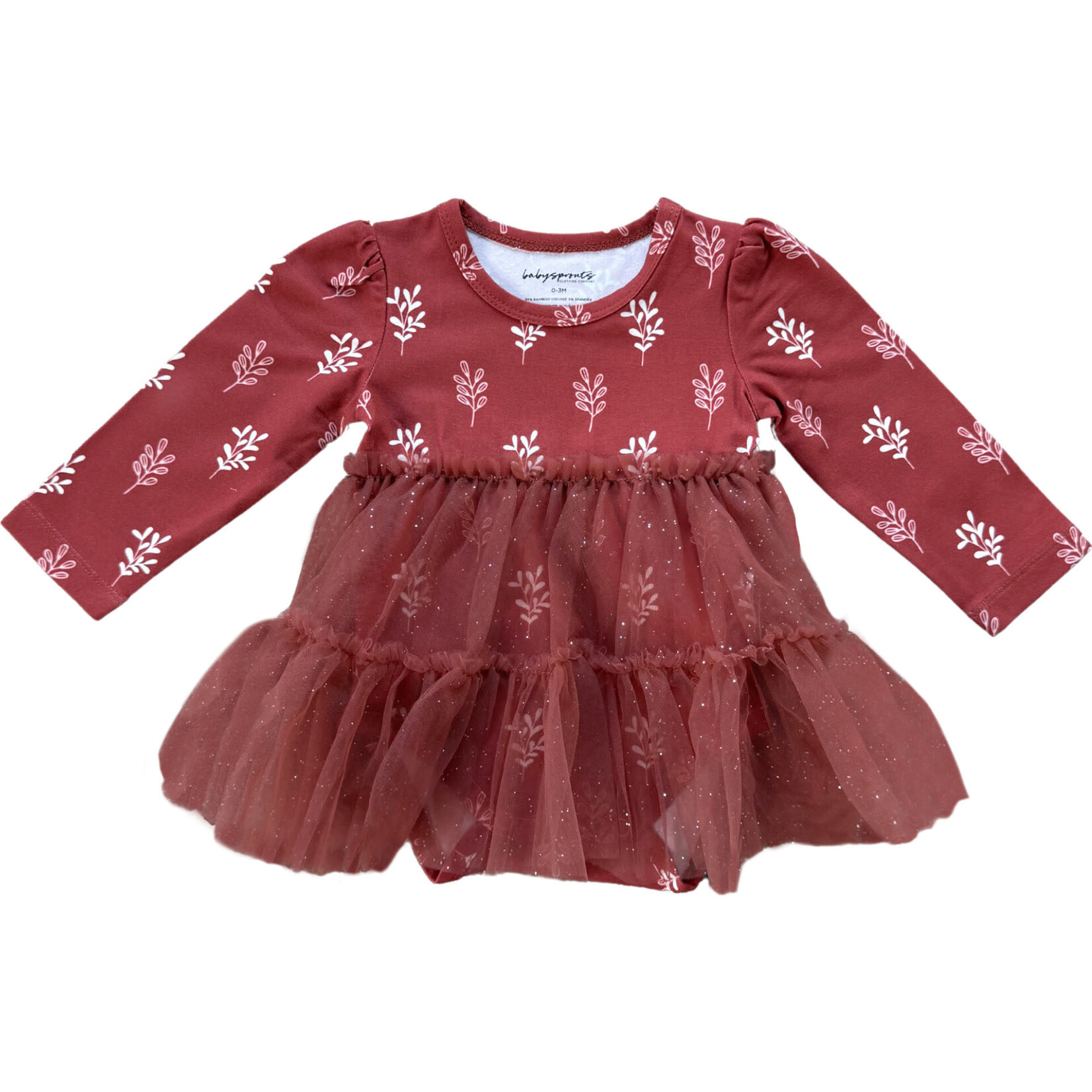 babysprouts clothing company Baby Tulle Bodysuit Dress | Christmas Dress