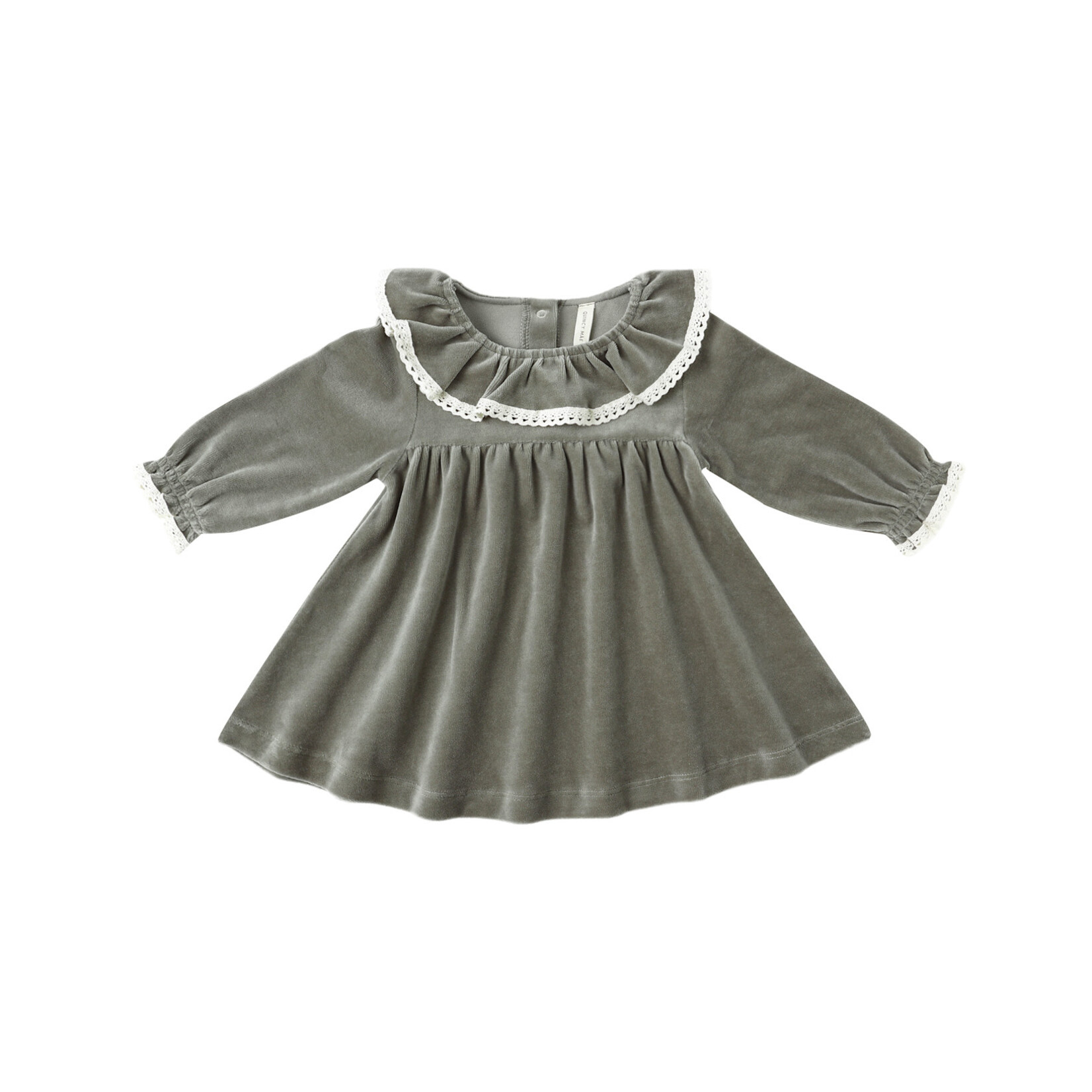 Quincy Mae Velour Dress Baby | Forest