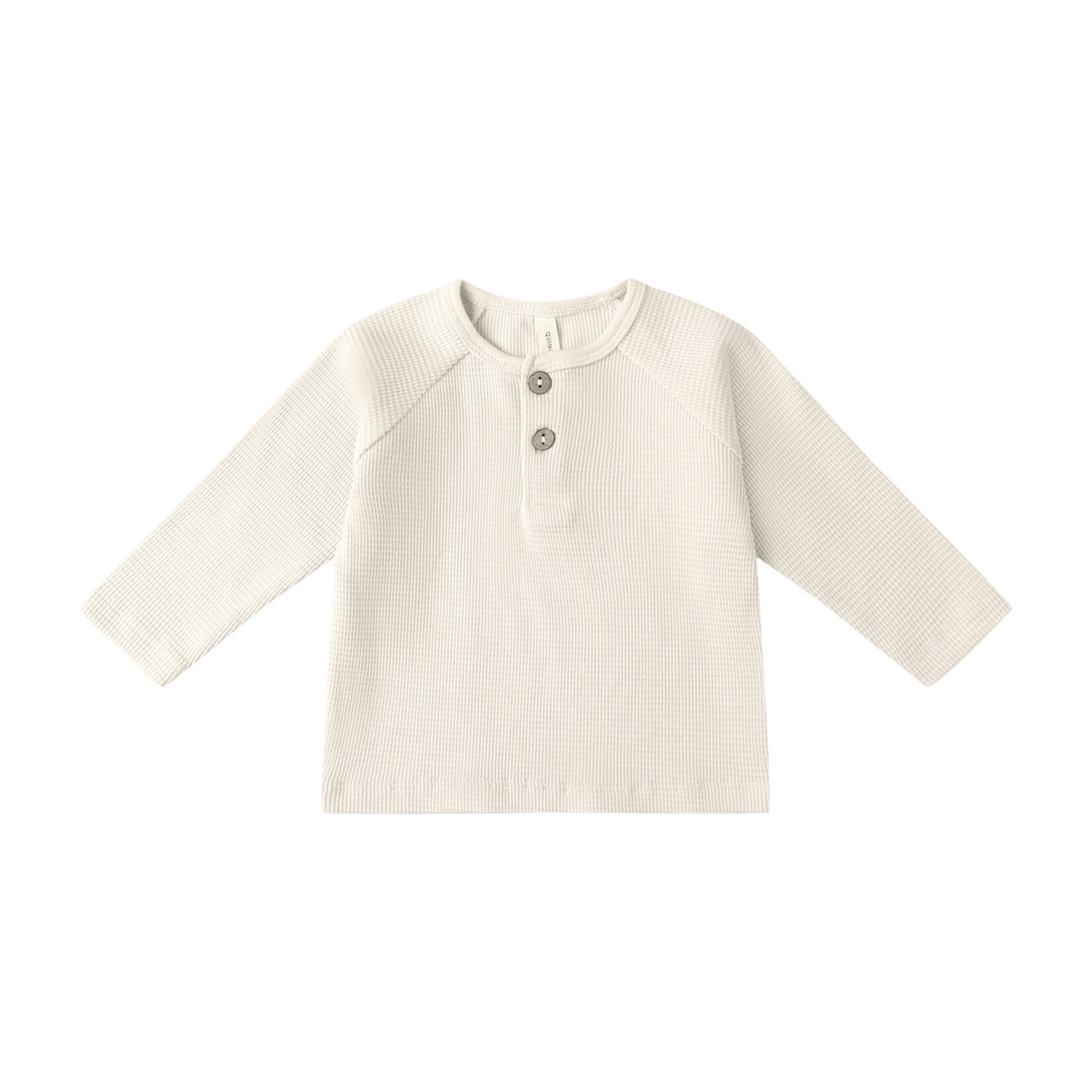 Quincy Mae Henley Knit Top | Natural