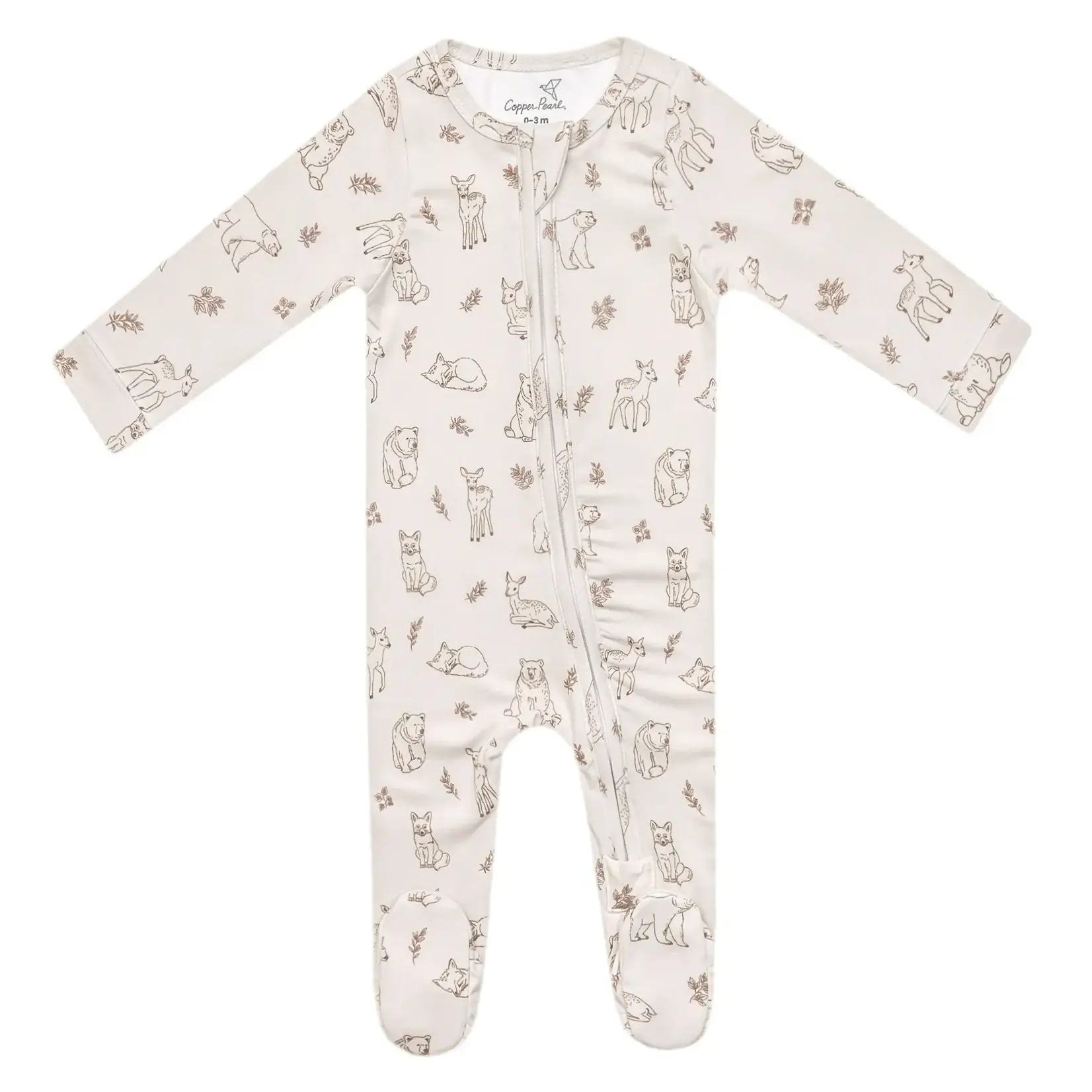 Copper Pearl Zipper Footie - Dylan