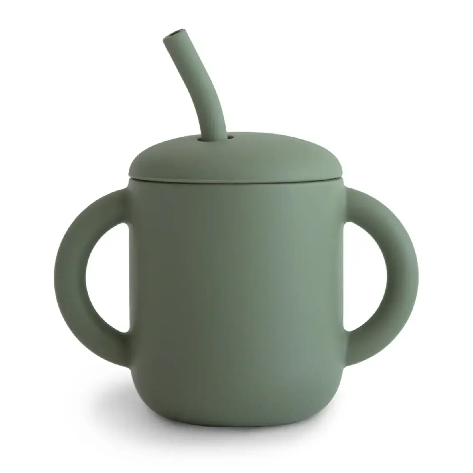 Mushie & Co Silicone Training Cup + Straw, Dried Thyme