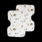 Kicks and Giggles Cotton Muslin Burp Cloth 2PK- Party Animals