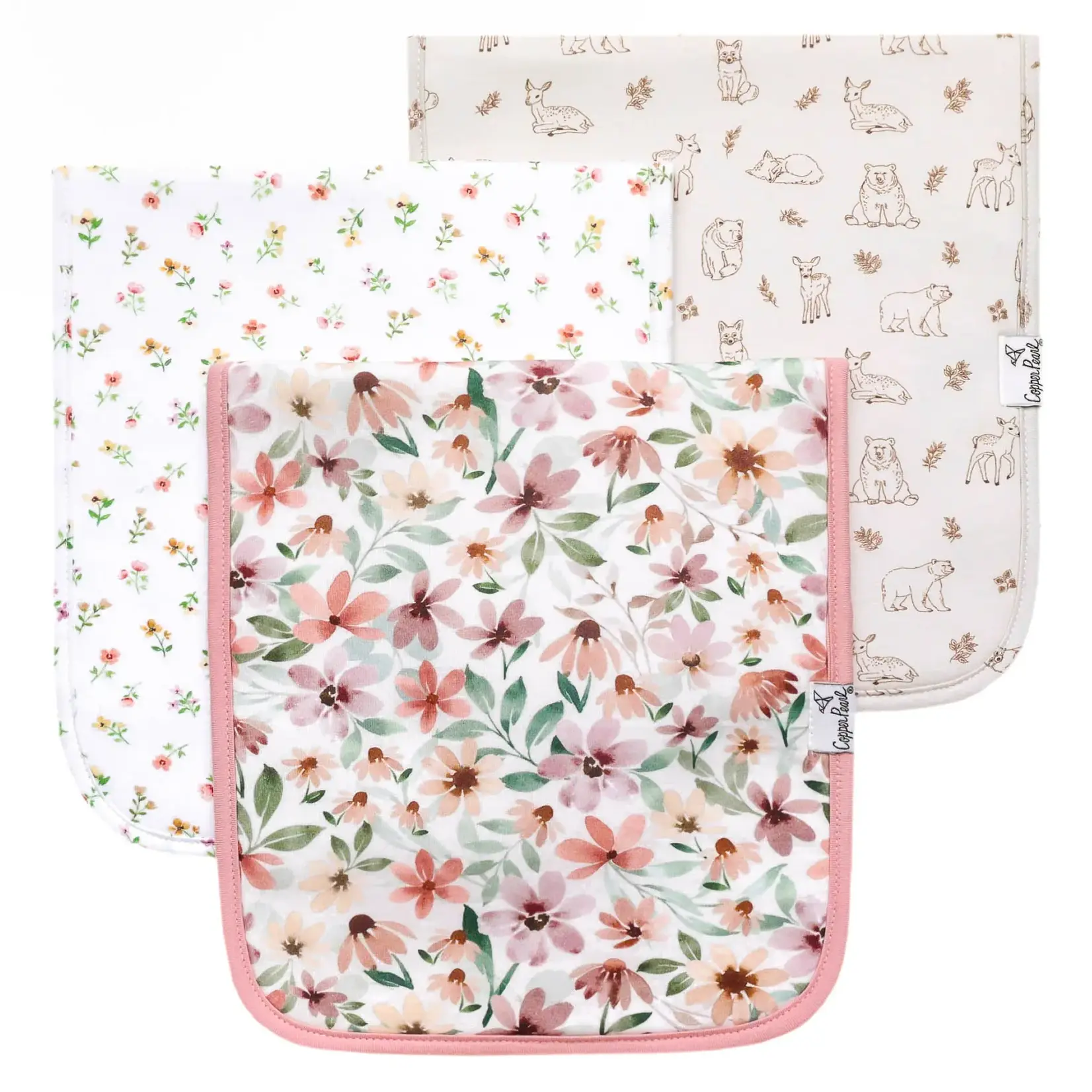 Copper Pearl Premium Burp Cloths - Natalie