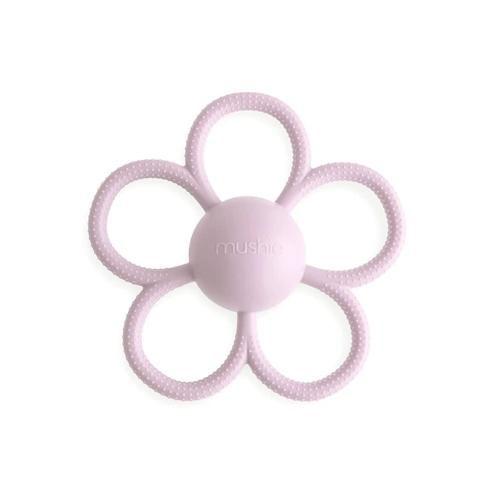 Mushie & Co Daisy Rattle Teether | Soft Lilac