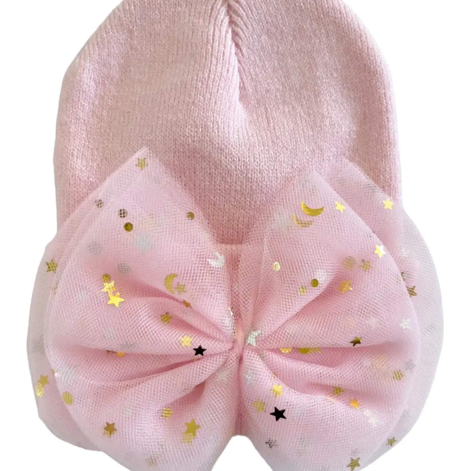 Baby's First Hat BFH | Petal Pink Star Tulle Bow