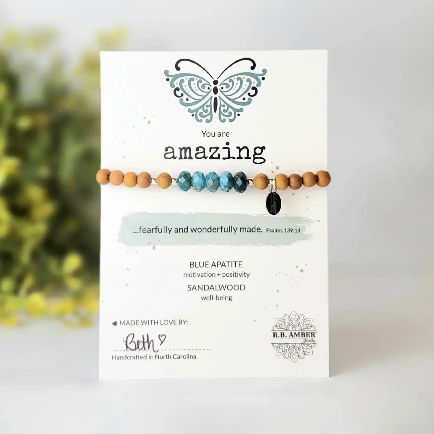 Kicks and Giggles Blue Apatite | "You Are Amazing" Gemstone Bracelet