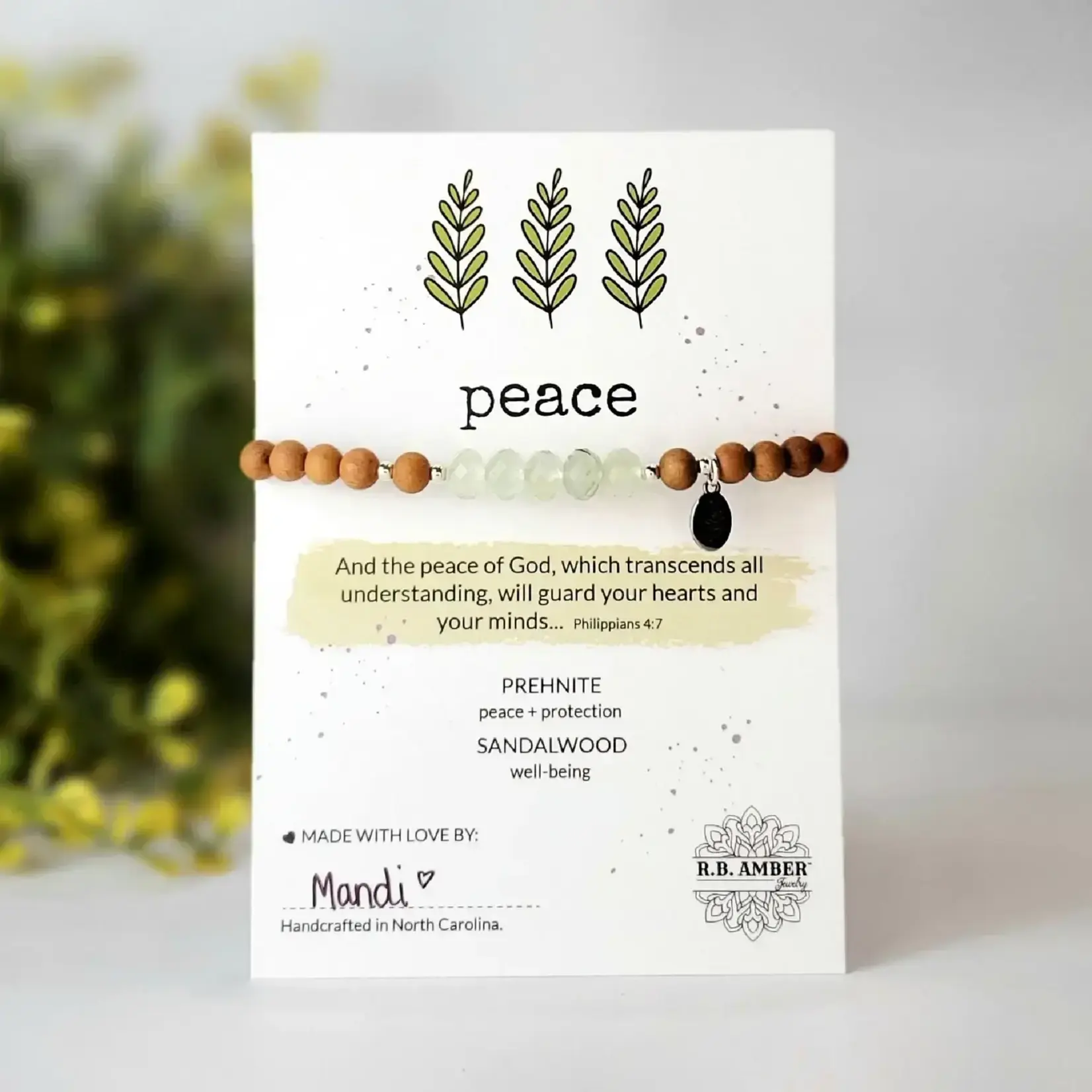 Kicks and Giggles Prehnite | "Peace" Gemstone Bracelet