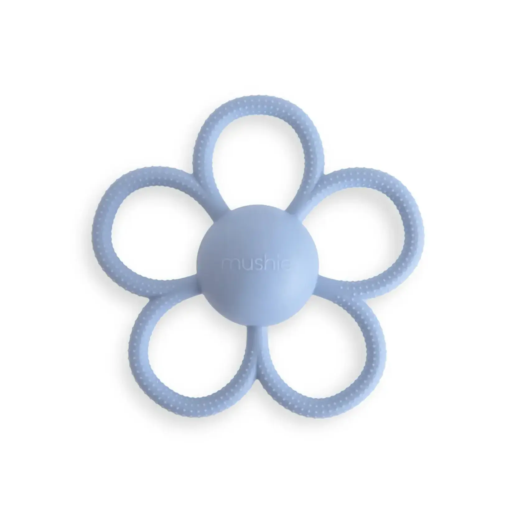 Mushie & Co Daisy Rattle Teether | Faded Denim