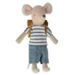 Maileg Big Brother With Bag - Tricycle Mouse Blue Maileg Big Brother With Bag - Tricycle Mouse Blue