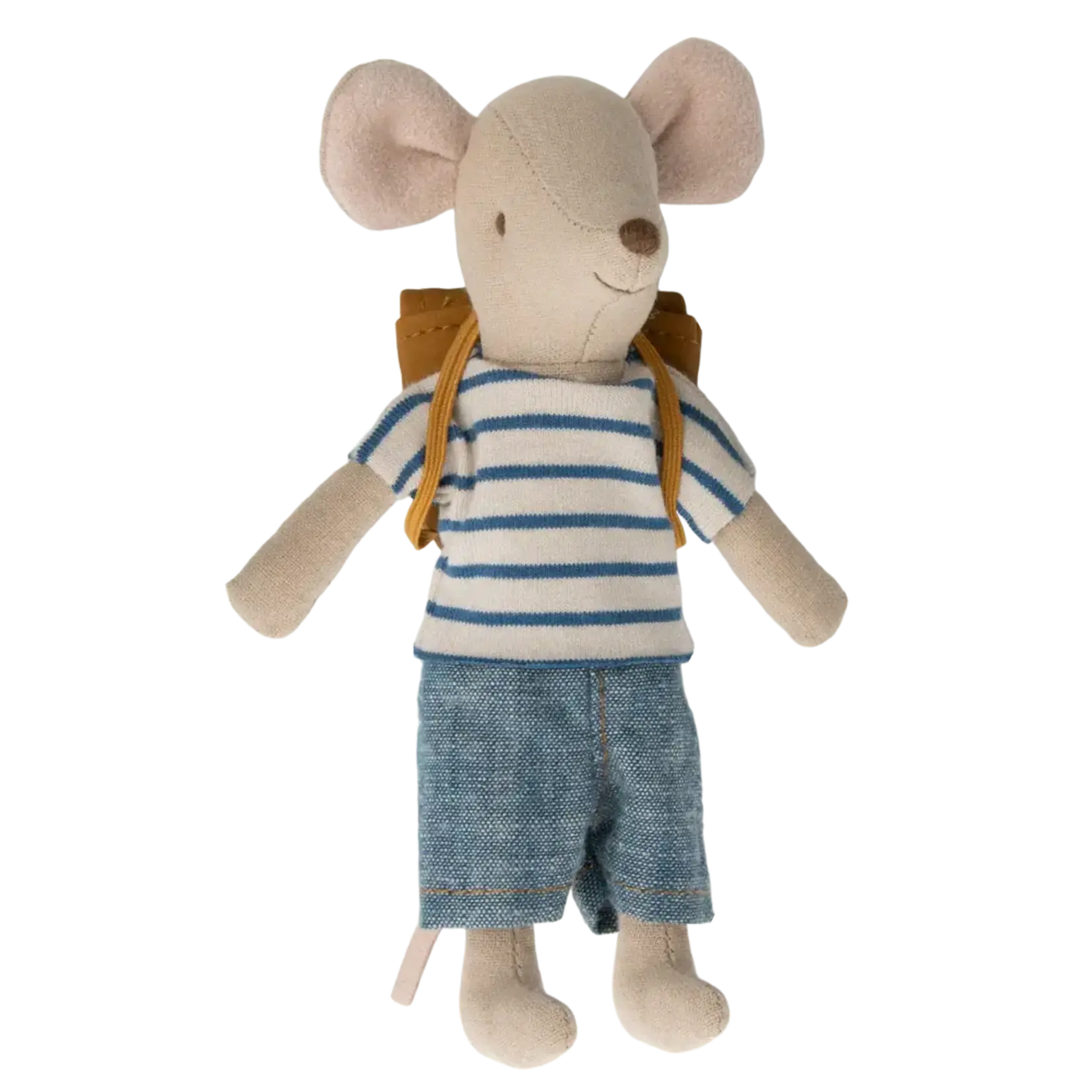 Maileg Big Brother With Bag - Tricycle Mouse Blue