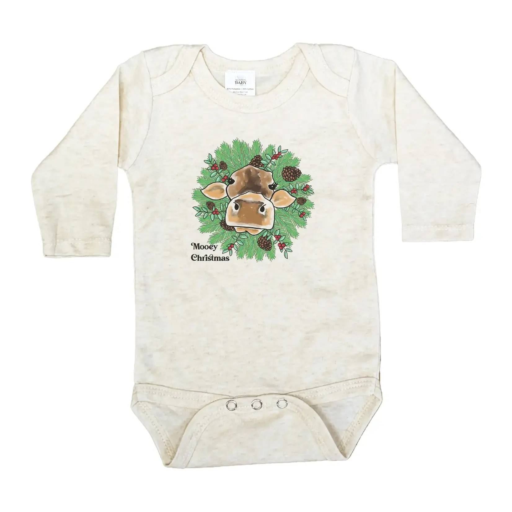 Kicks and Giggles Mooey Christmas Bodysuit LS