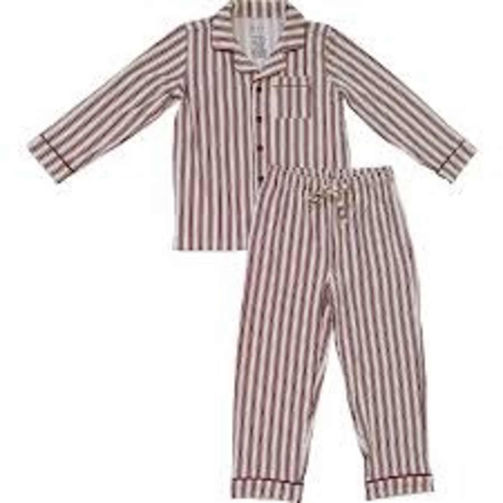 Mebie Baby Holiday Adult Pajama Set | Red Stripe