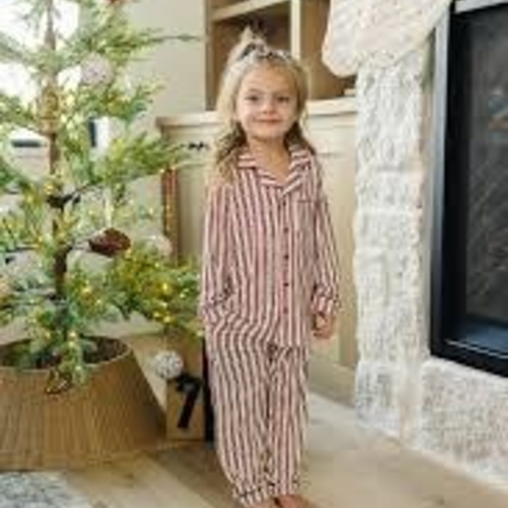 Mebie Baby Holiday Collared Set | Red Stripes