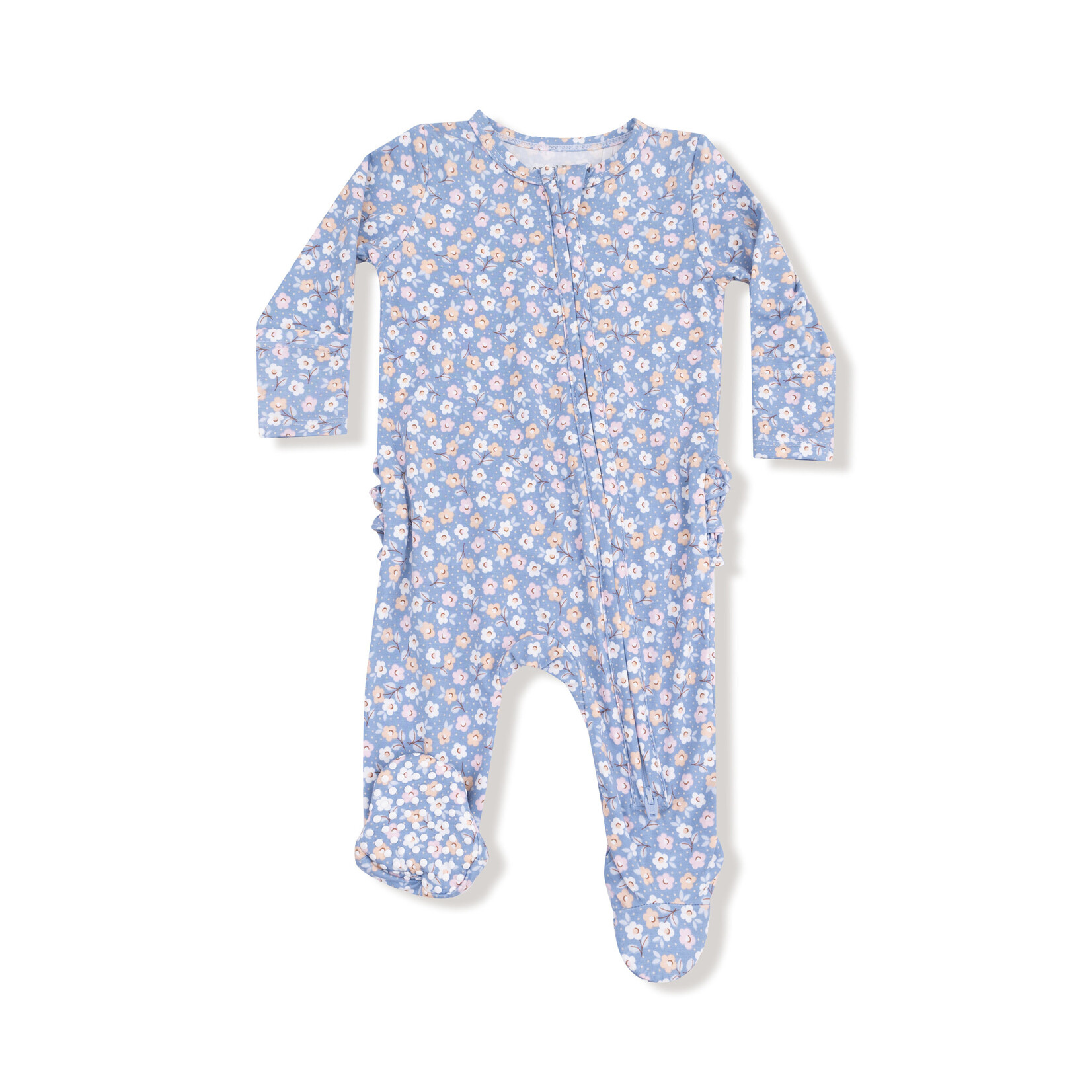 Angel Dear 2 Way Zipper Ruffle Footie | Country Calico Newborn