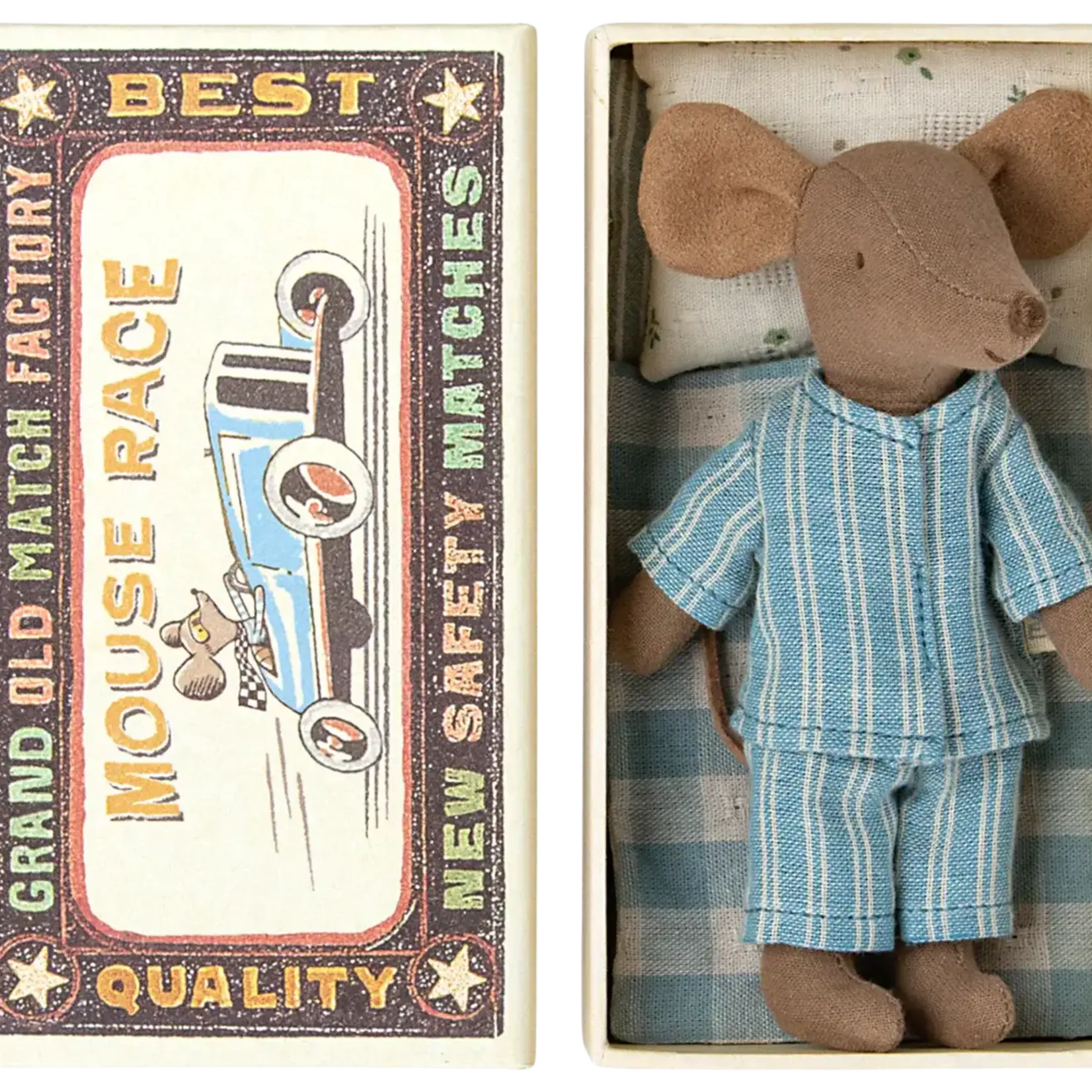 Maileg Big Brother Mouse in a matchbox