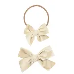 Lou Lou and Company Velvet Bow Headband Small - Latte