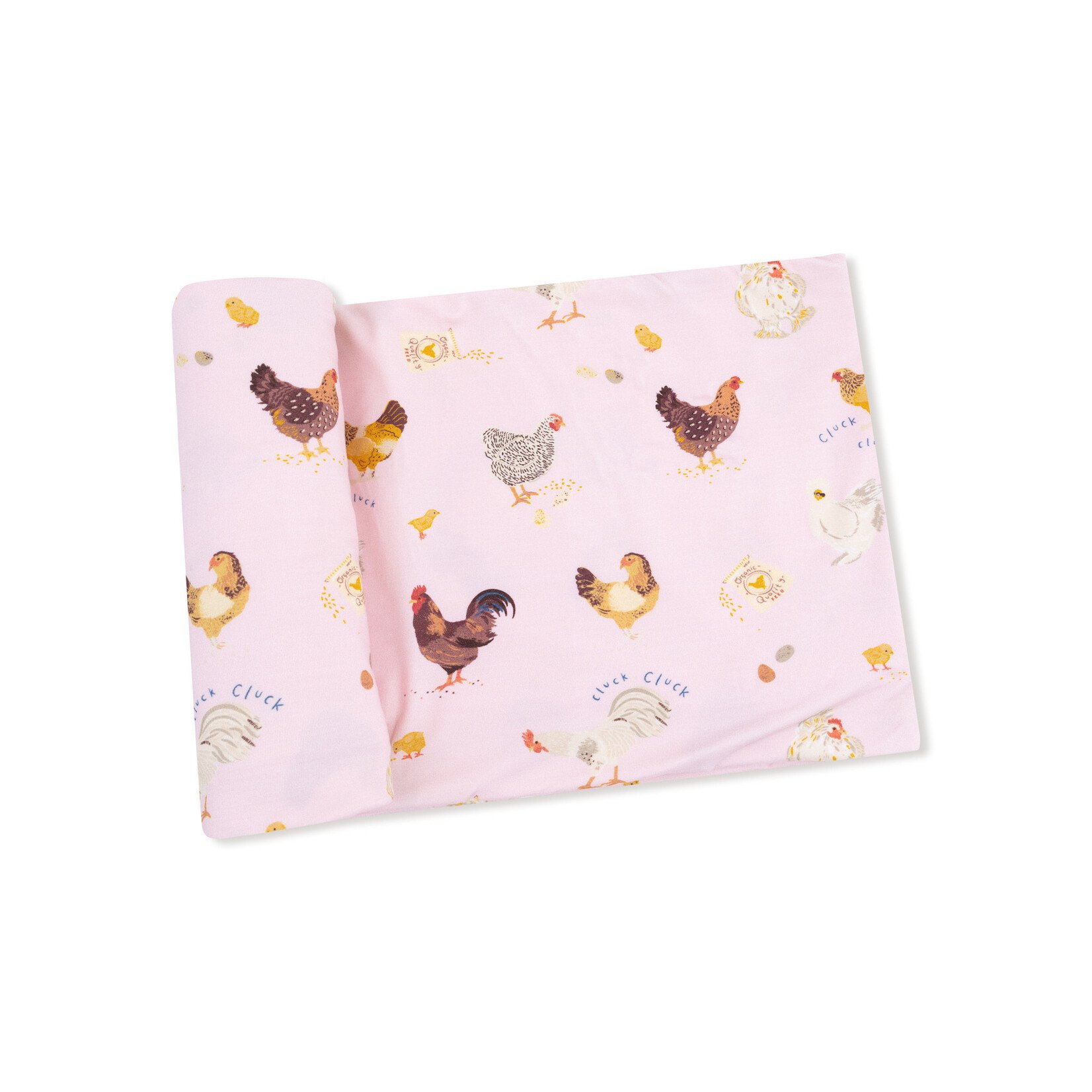 Angel Dear Bamboo Swaddle Blanket - Pink Collector Chickens