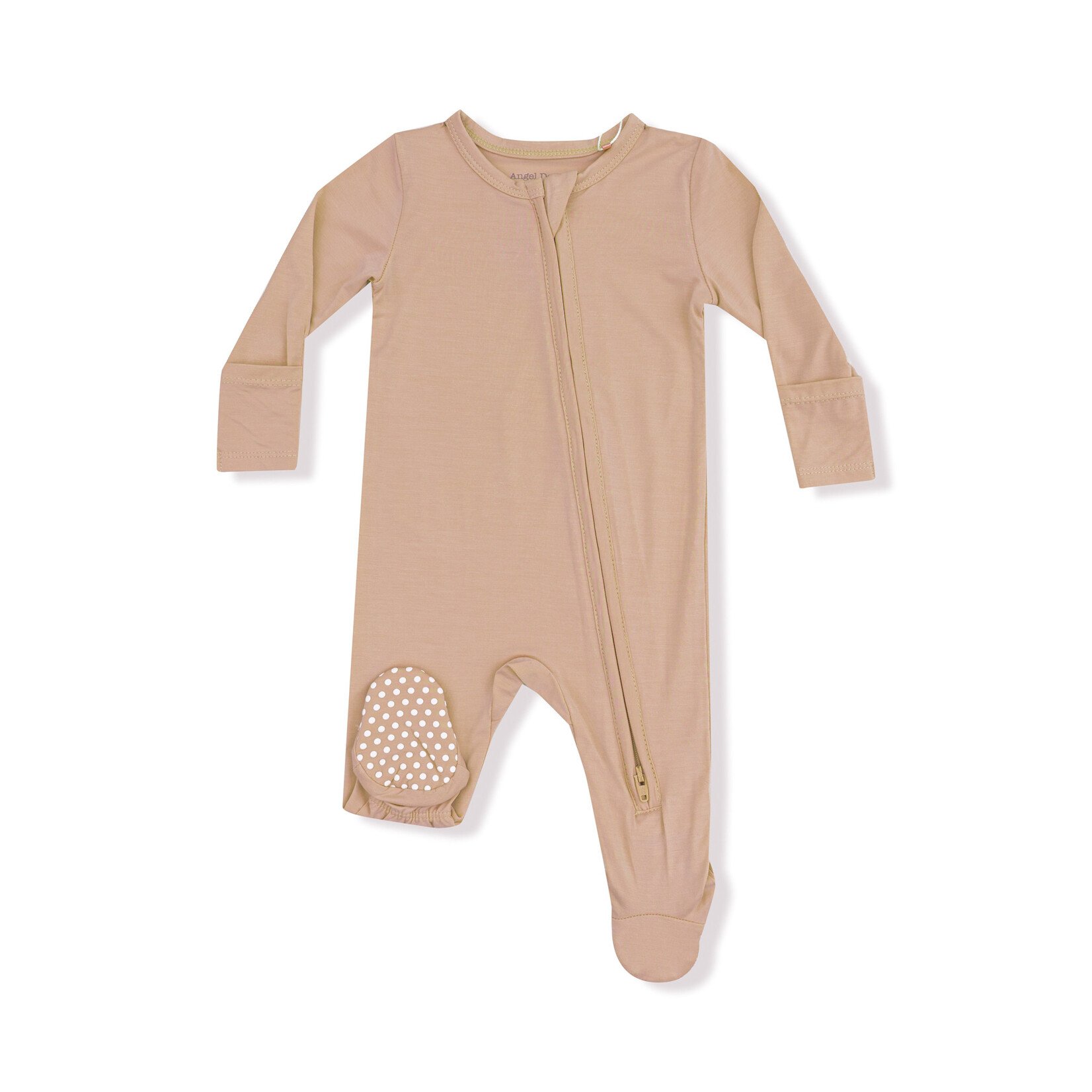 Angel Dear 2 Way Zipper Footie | Tan Newborn