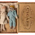 Maileg Mum and Dad Mice in Cigarbox