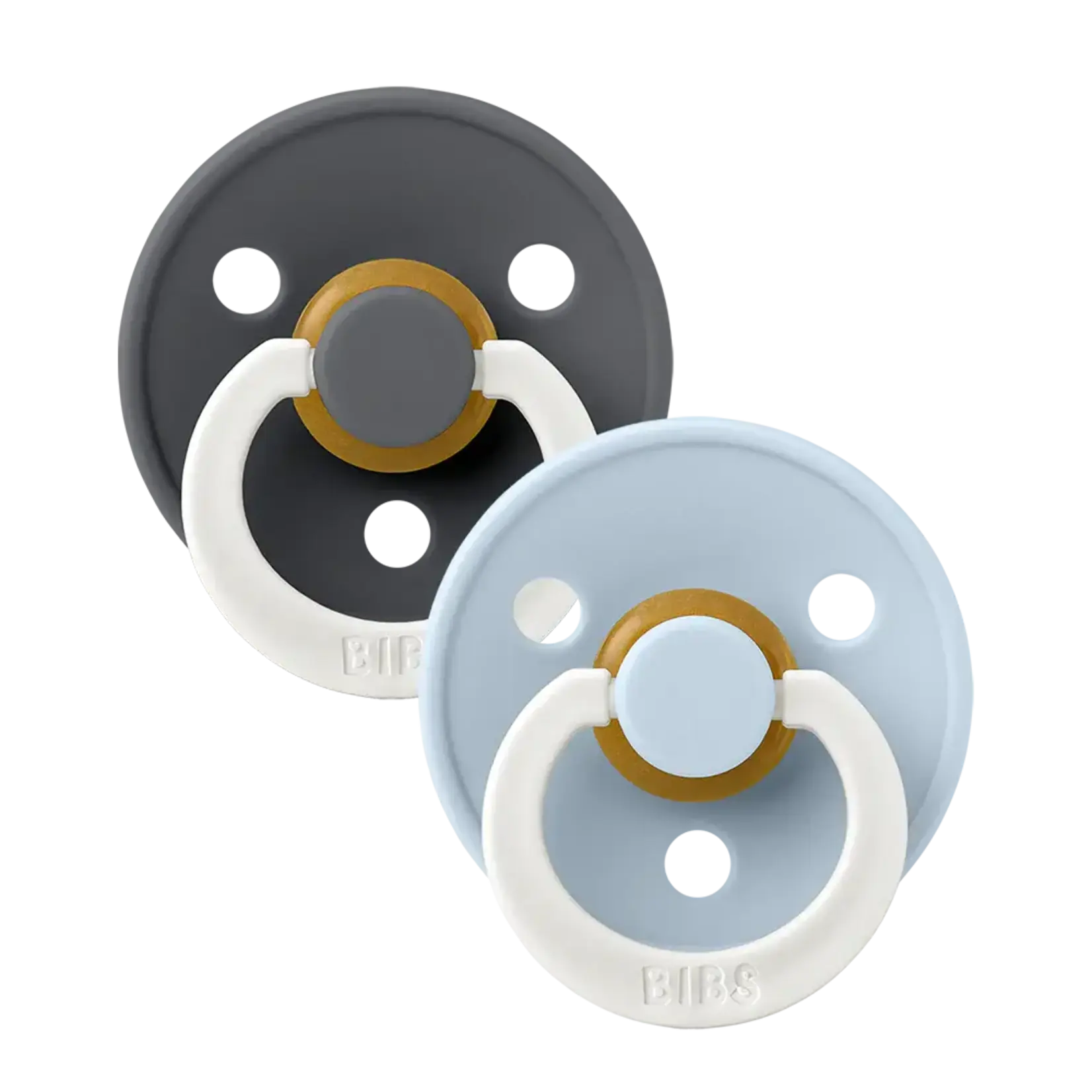 BIBS USA Pacifier 2 PK Iron / Baby Blue Size 1