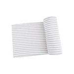 Angel Dear Bamboo Swaddle Blanket - Grey/White Stripe