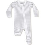 Angel Dear 2 Way Zipper Footie | Grey Stripe Newborn