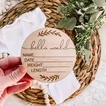 Brands We Love Birth Announcement Wood Disc - Vine