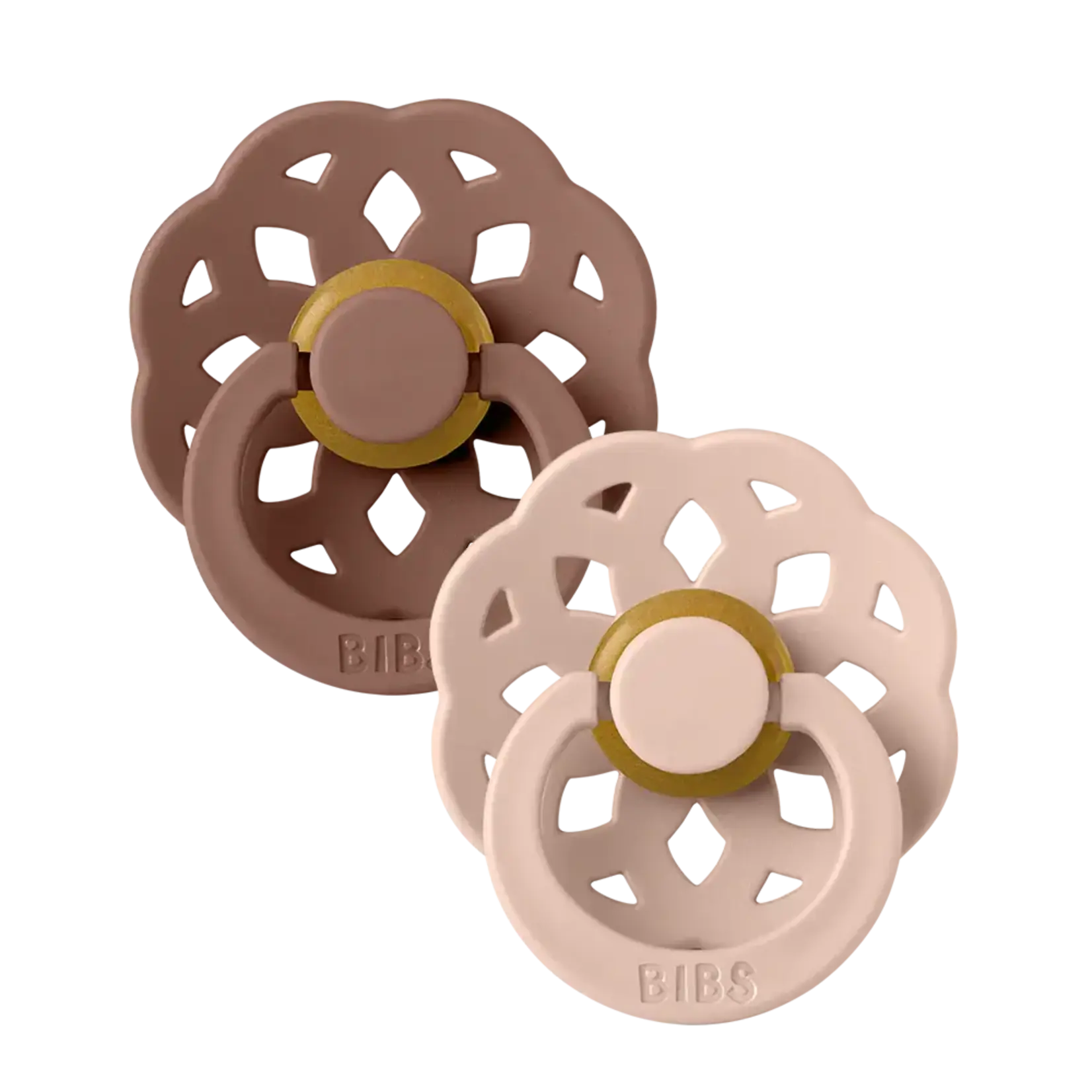 BIBS USA Pacifier 2 PK Boheme  Woodchuck/Blush Size 1