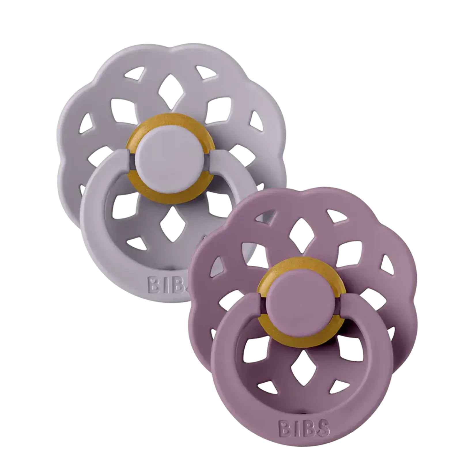 BIBS USA Pacifier 2 PK Boheme  Fossil Grey/Mauve Size 1