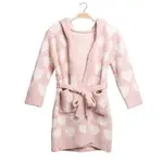 Fashion City Children's Solid Luxury Soft Hooded Robe w/ Pocket | Heart 5-10Y