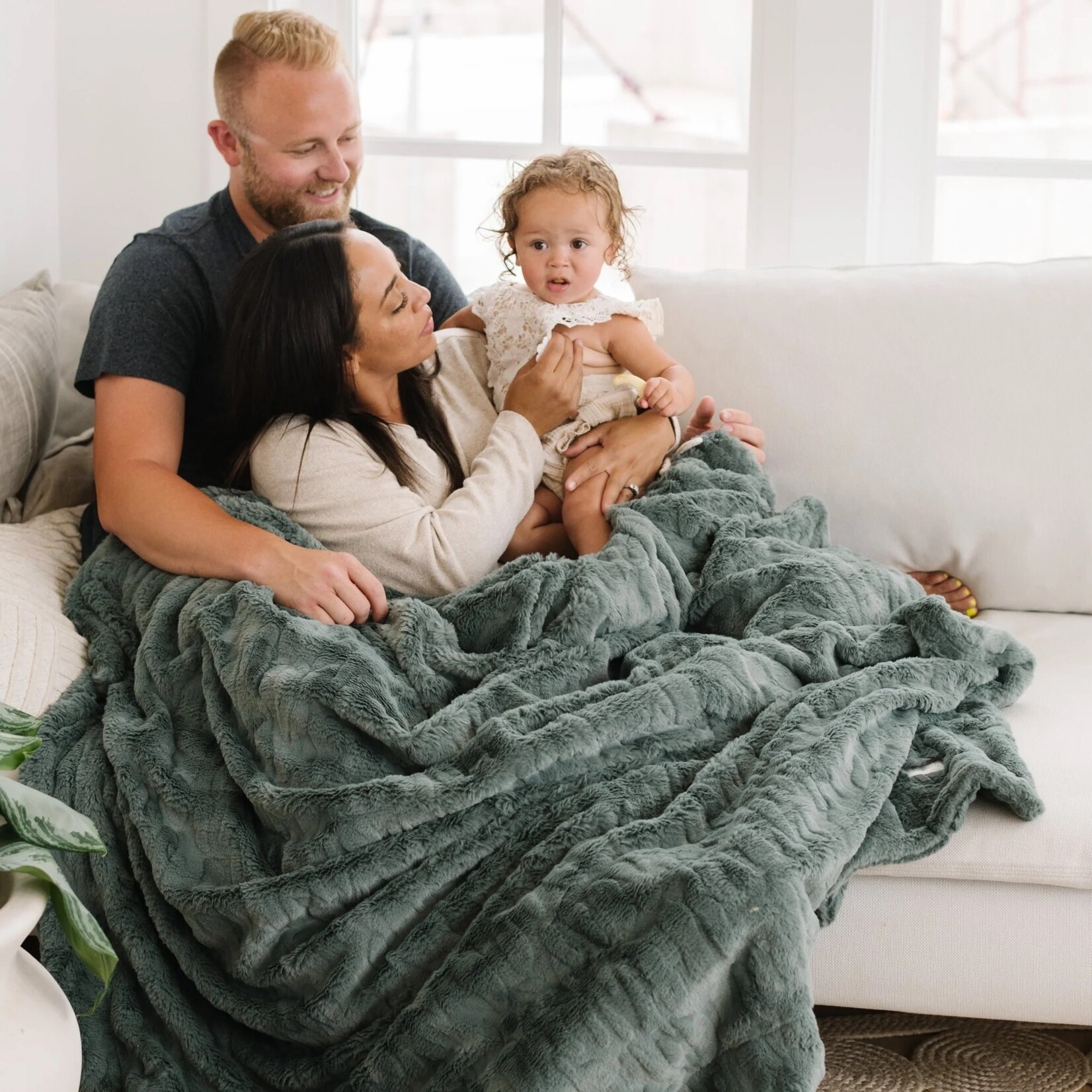 Saranoni Throw Blanket Patterned Faux Fur - Fir