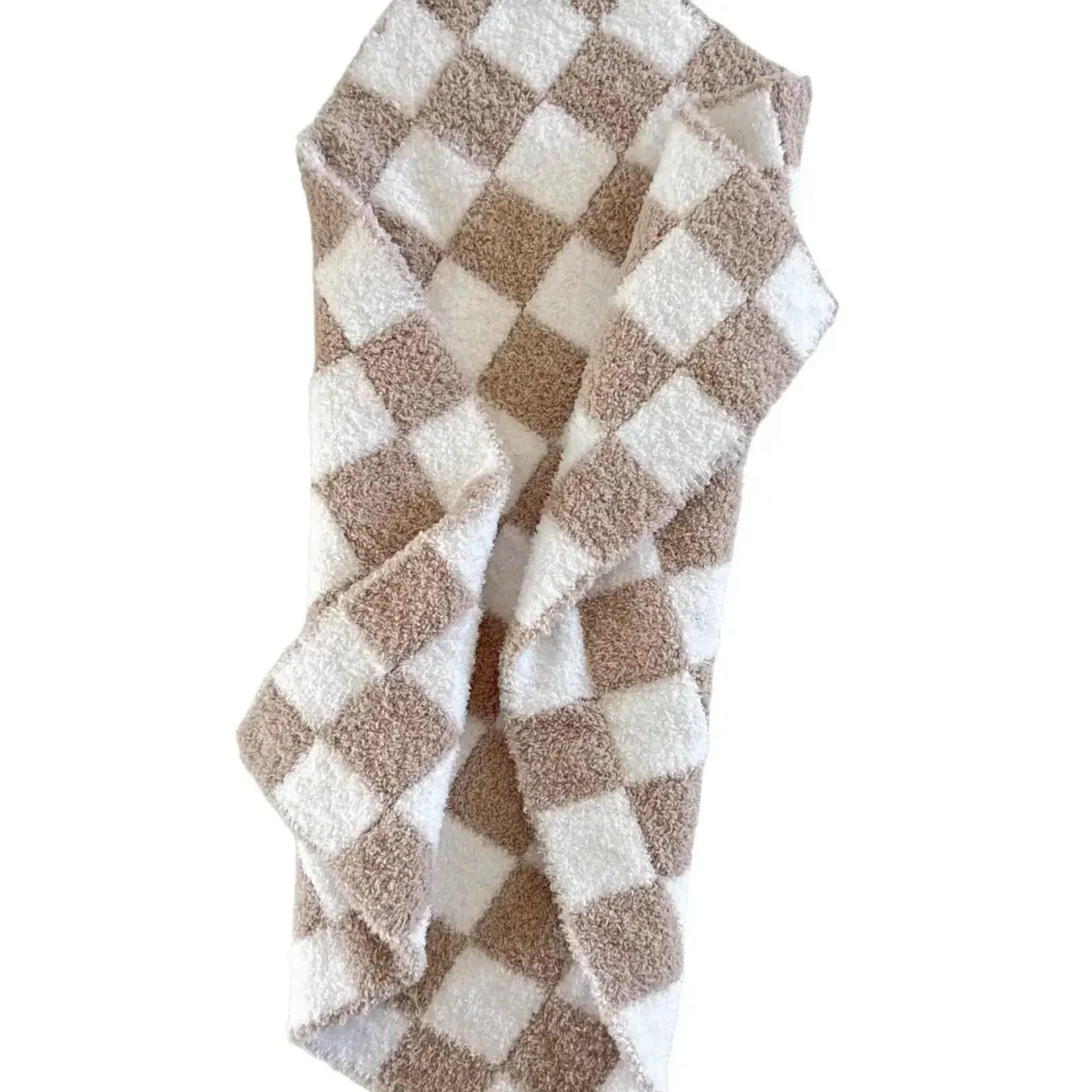 SpearmintLOVE Phufy Bliss Checkerboard Mini Blanket - Cocoa