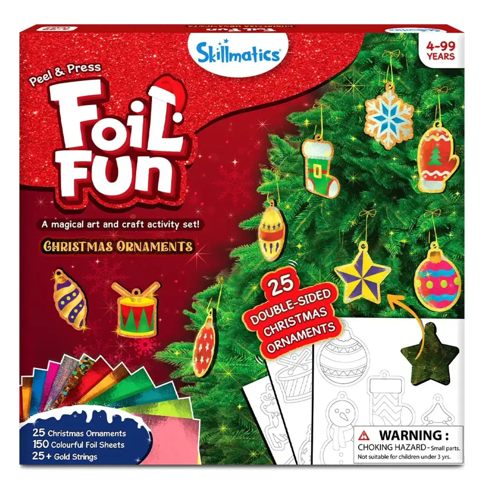Skillmatics Foil Fun - Christmas Holiday Ornaments - Craft Kit 4-9Y