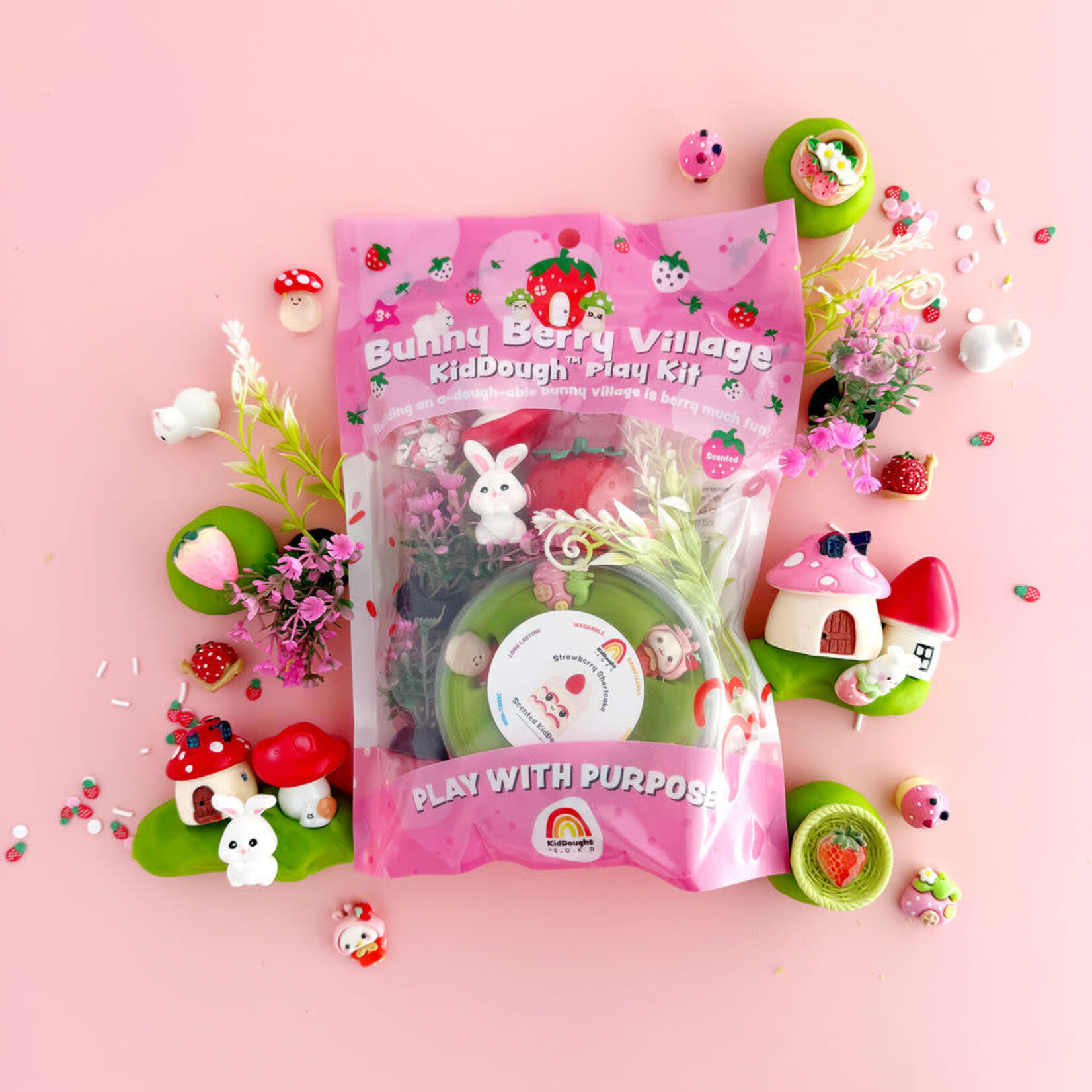 KidDough KidDough Play Kit - Bunny Berry Village