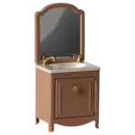 Maileg Sink Dresser w. Mirror, Mouse - Dark Powder