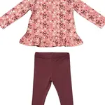 babysprouts clothing company Baby Girl Peplum Top Set | Cherry Hearts