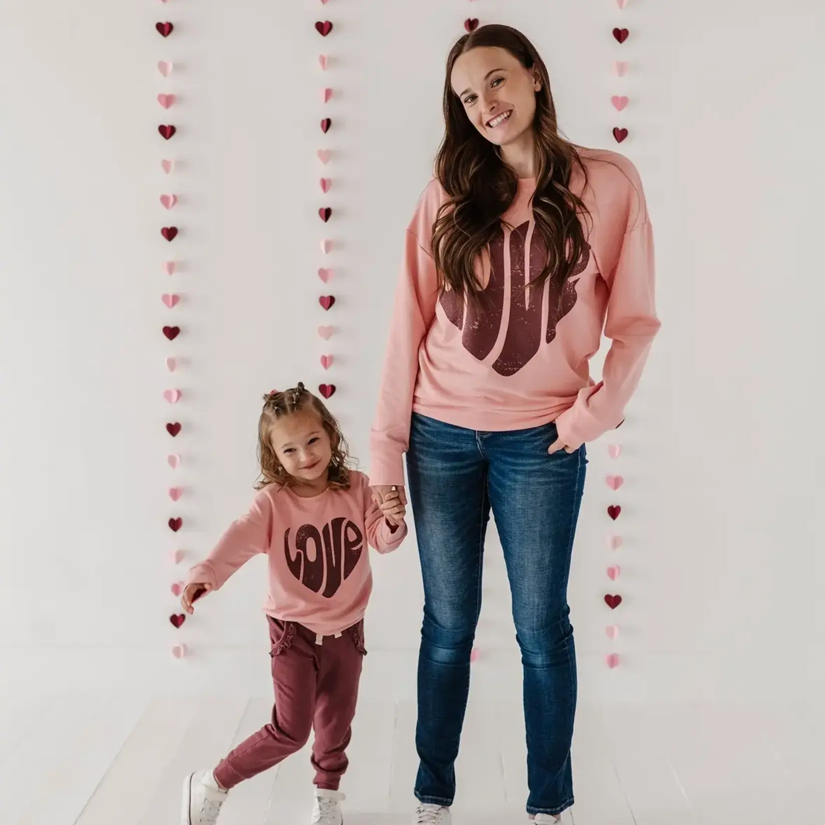 babysprouts clothing company Sweatshirt | Women's Love | Rose Brown