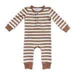 babysprouts clothing company Baby Waffle Romper | Caramel Stripe
