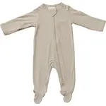 Mebie Baby Bamboo Zipper Footie  - Oatmeal