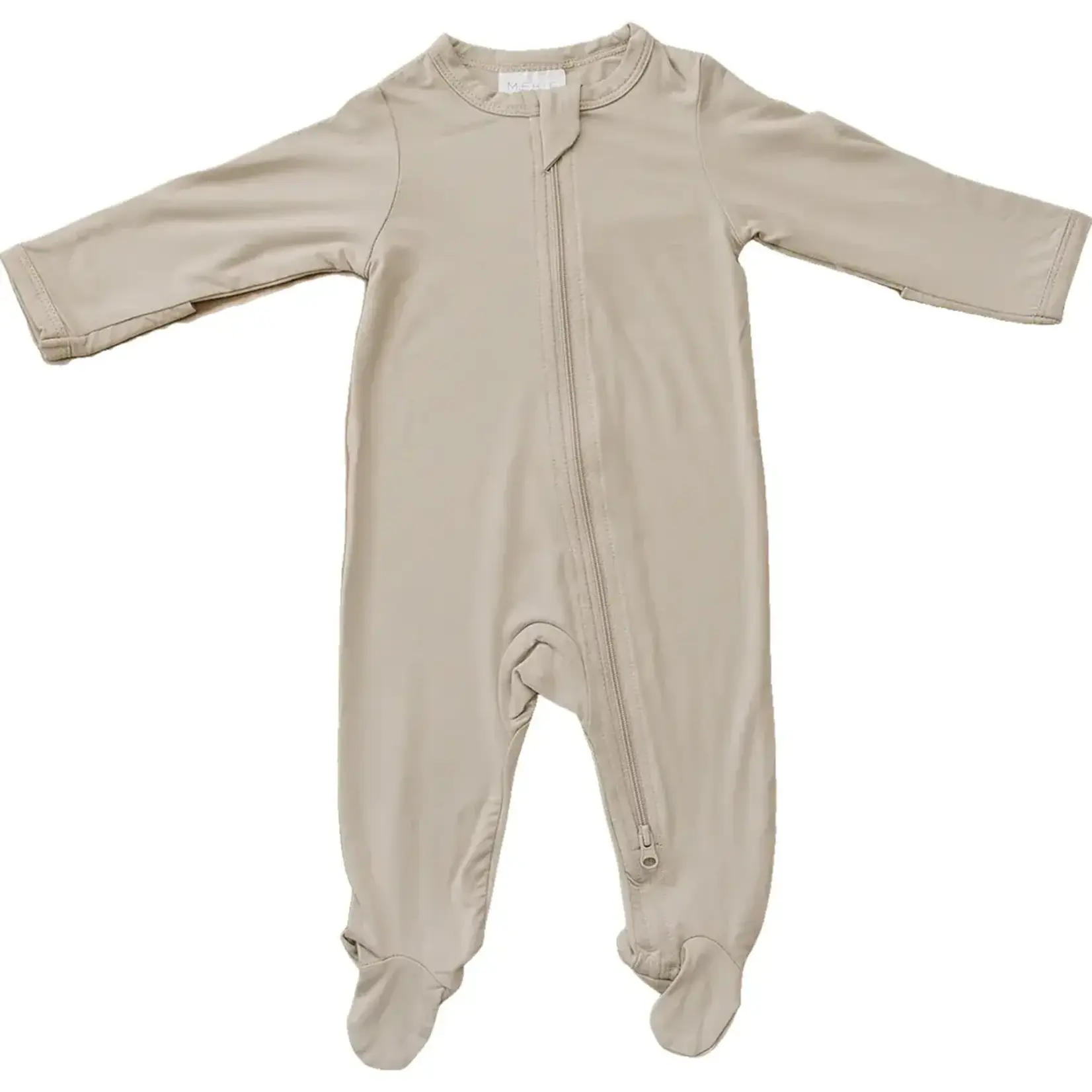 Mebie Baby Bamboo Zipper Footie  - Oatmeal