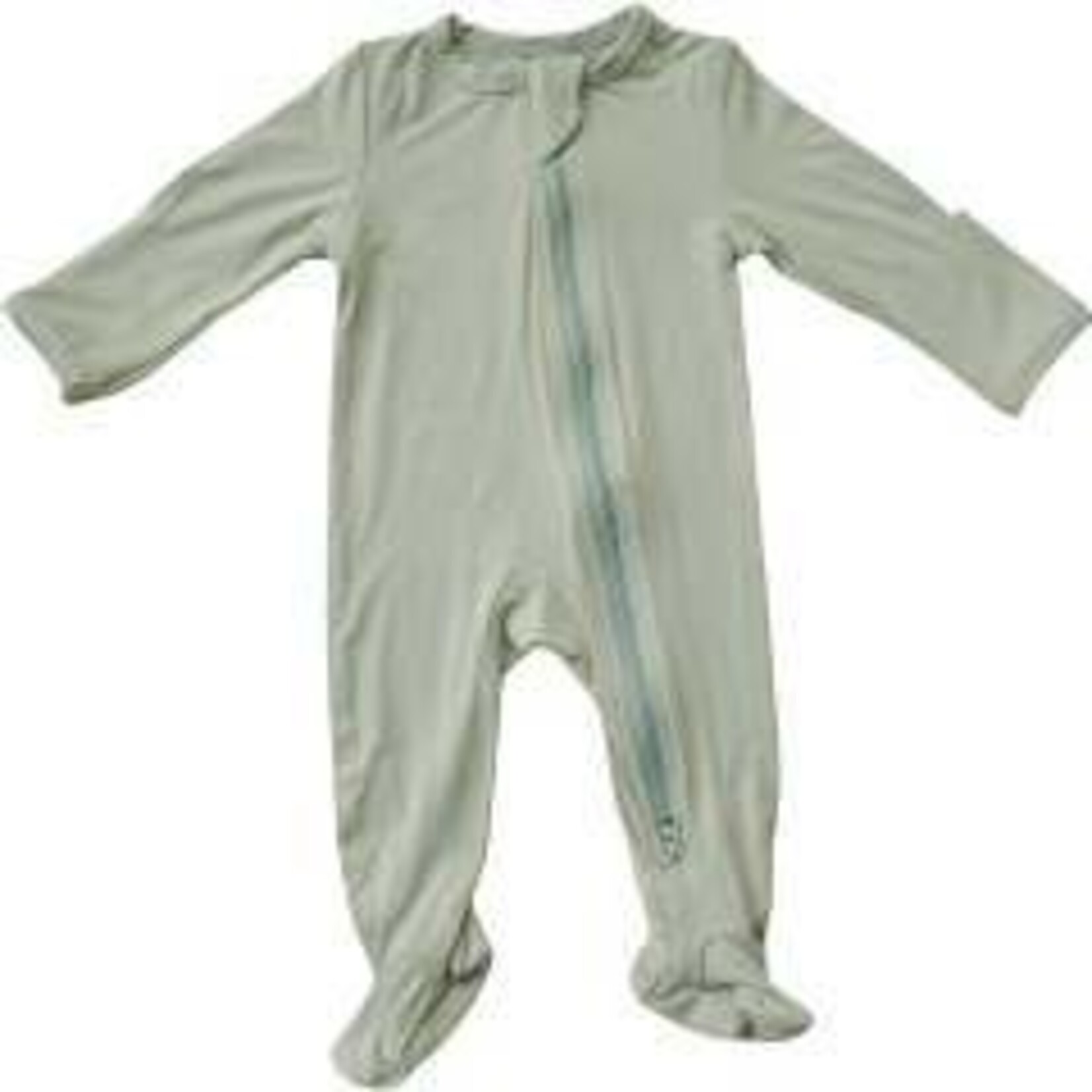 Mebie Baby Bamboo Zipper Footie - Sage Newborn