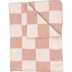 Mebie Baby Plush Blanket Throw - Pink Checkered