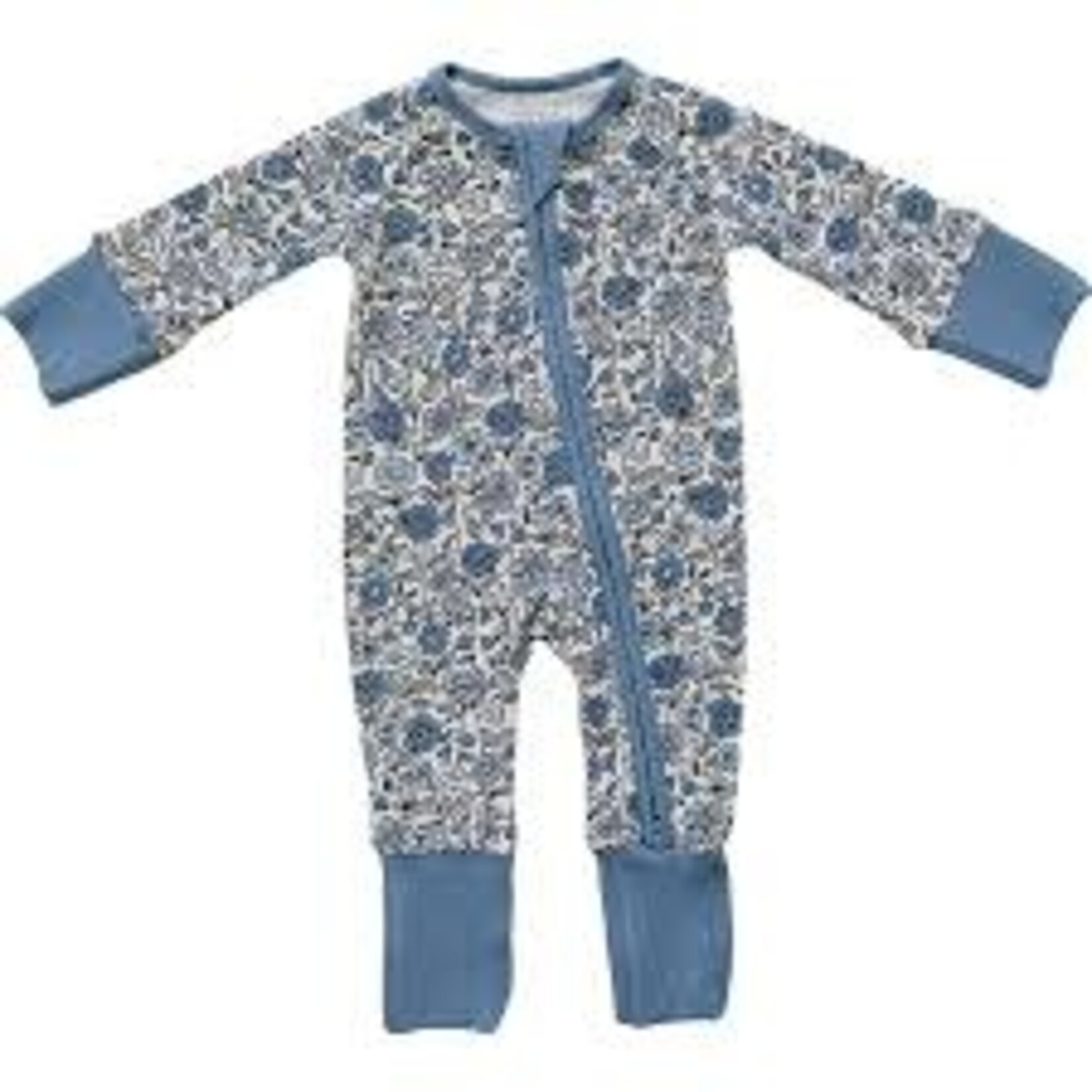 Mebie Baby Bamboo Zipper Romper - Bluebell