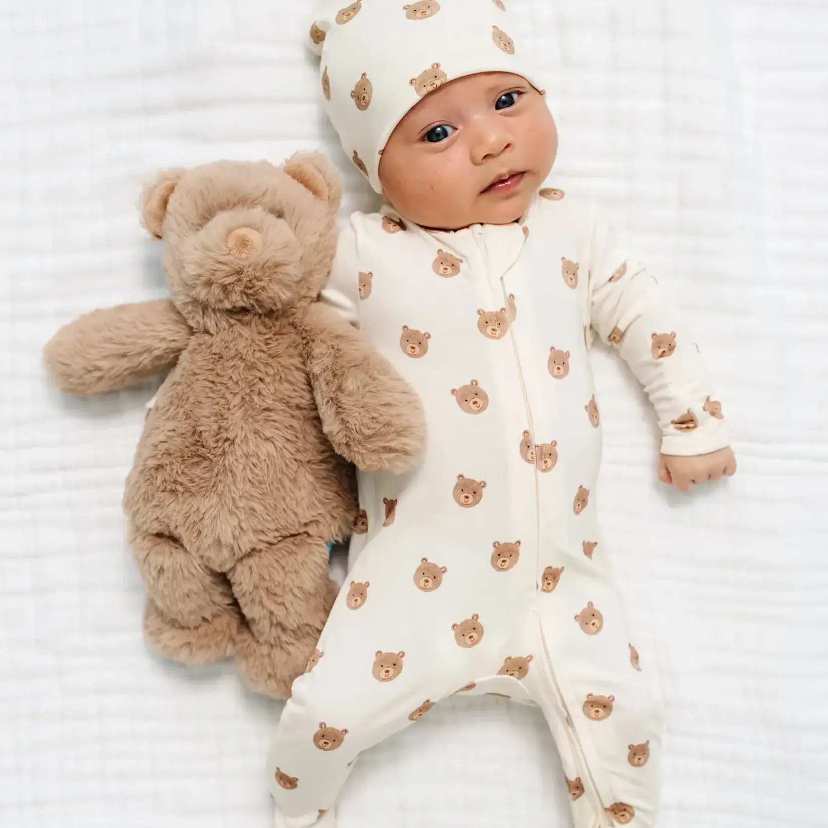 Lou Lou and Company Zipper Footie - Teddy