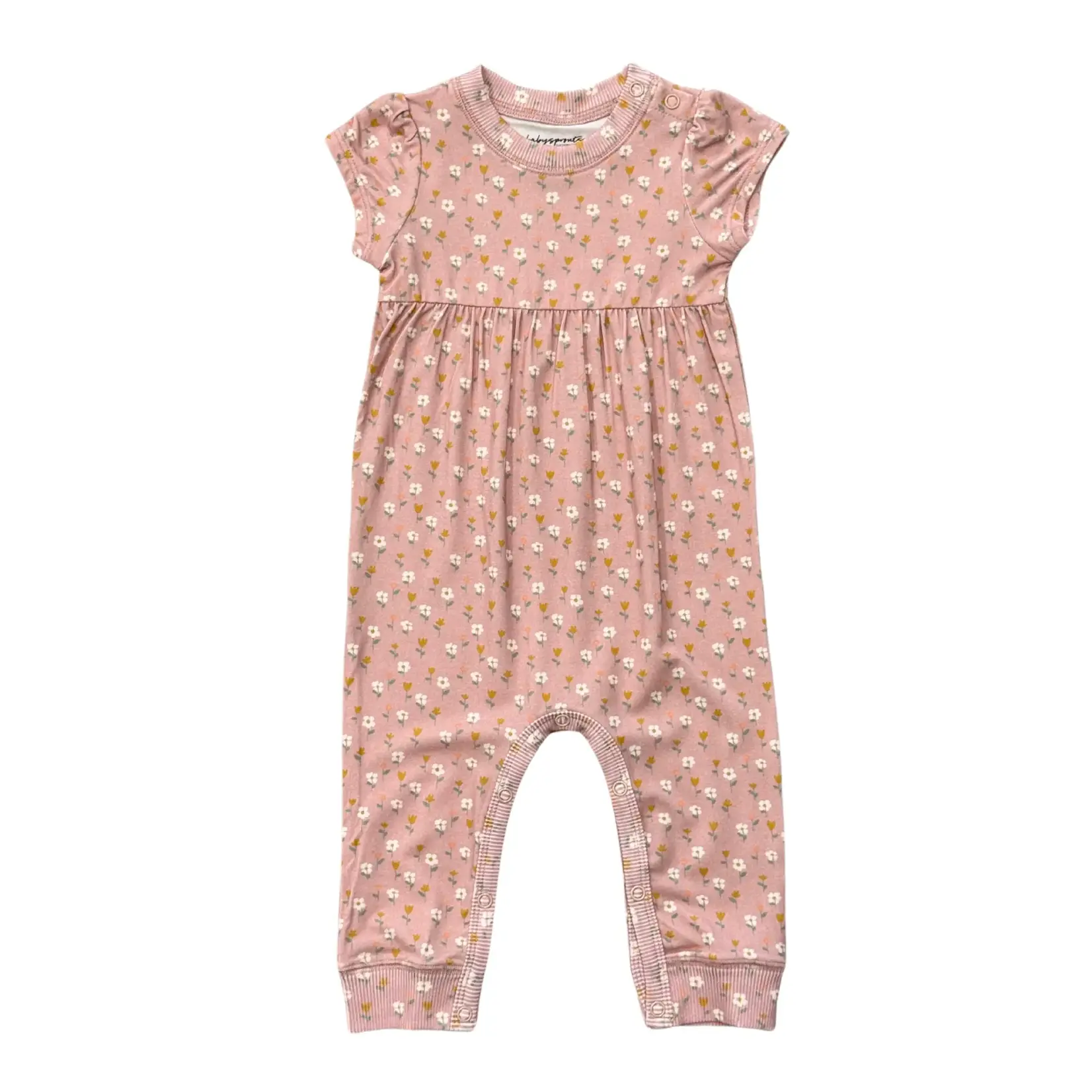 babysprouts clothing company Baby SS Pant Romper | Mini Daisy