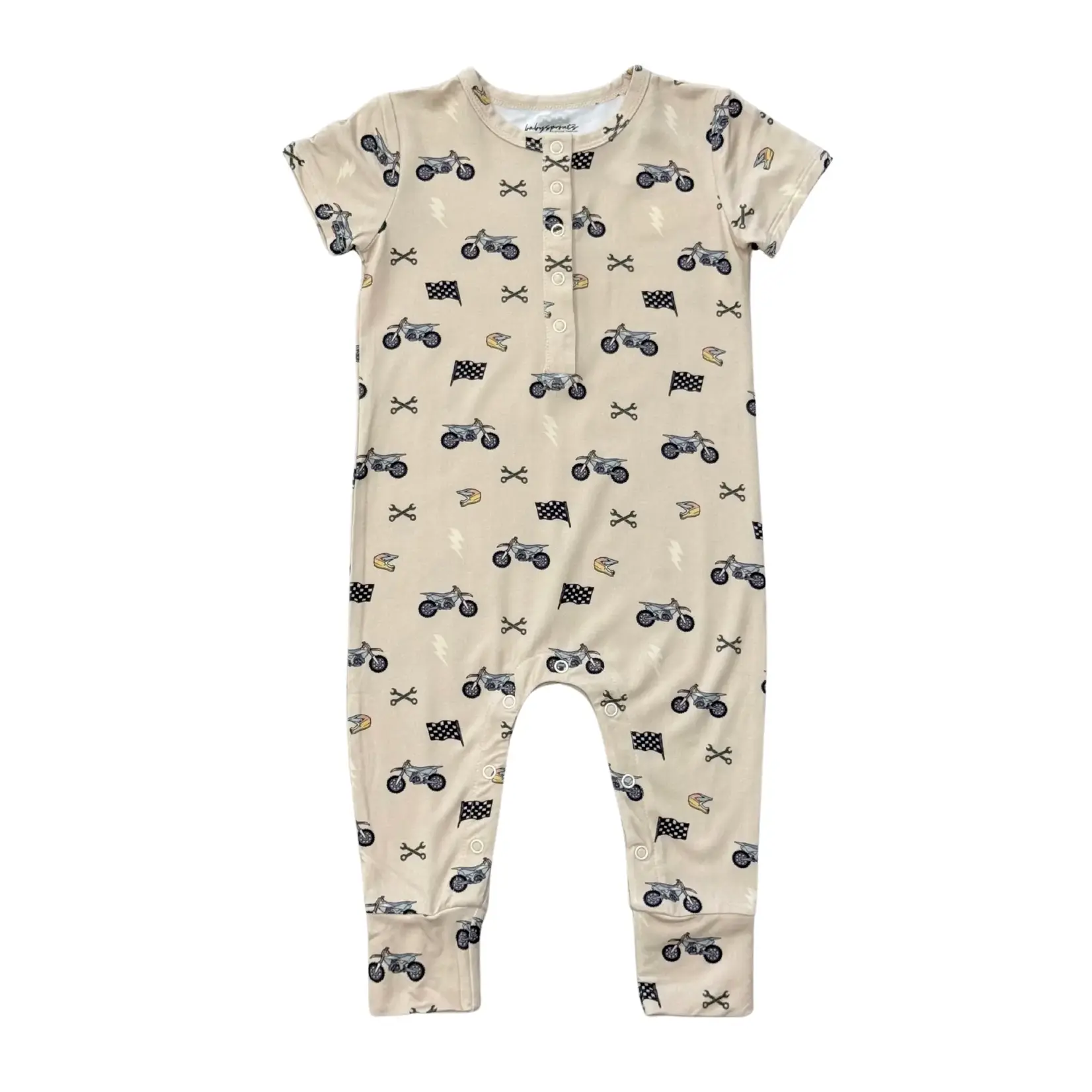 babysprouts clothing company Baby SS Pant Romper | Dirt Bike