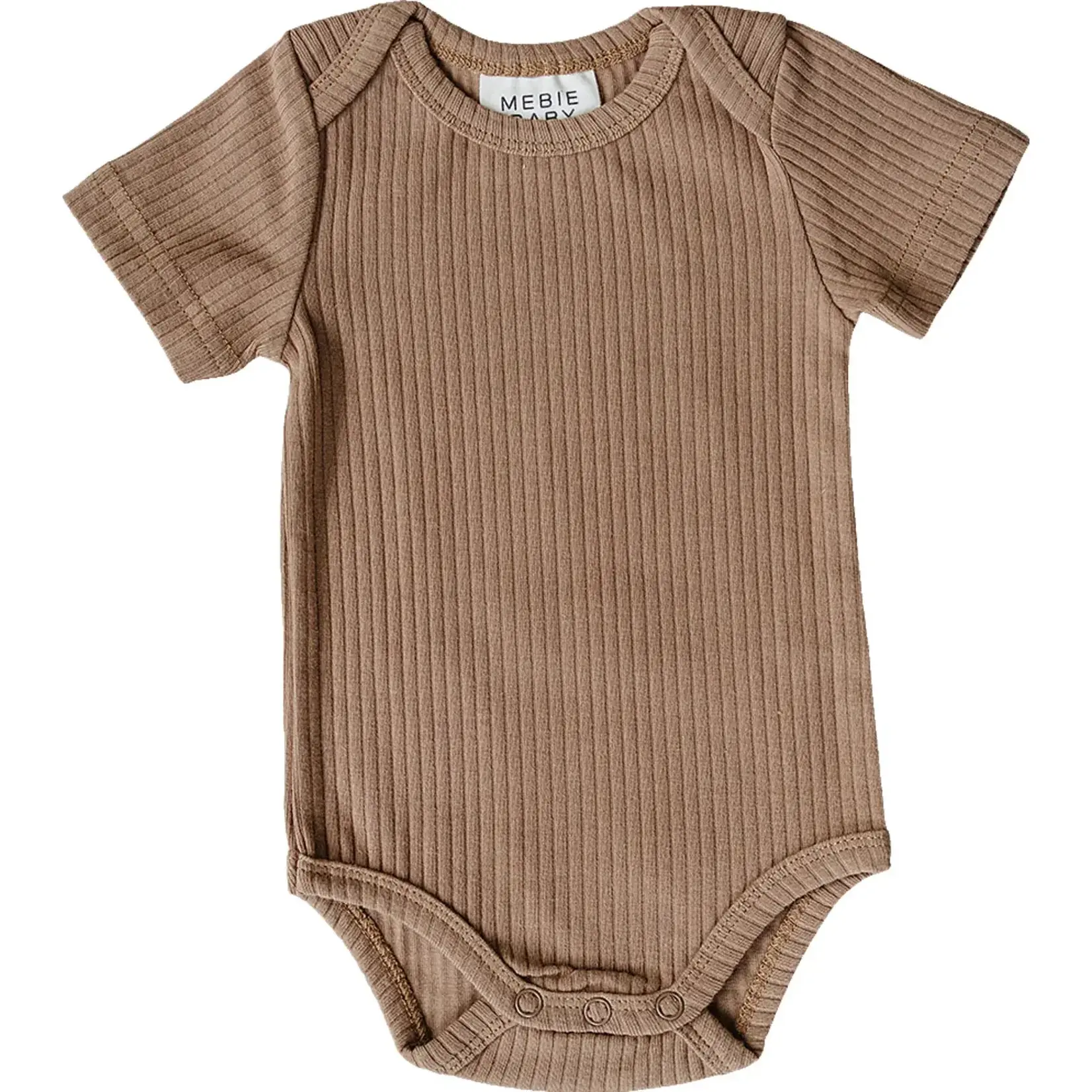Mebie Baby Bodysuit | Tan Ribbed
