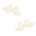 Baby Bling Bows 2pk Satin Baby Bloom Clips: Cream